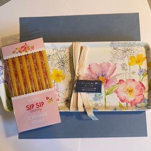 Tahari Summer Trays with Reusable Straws